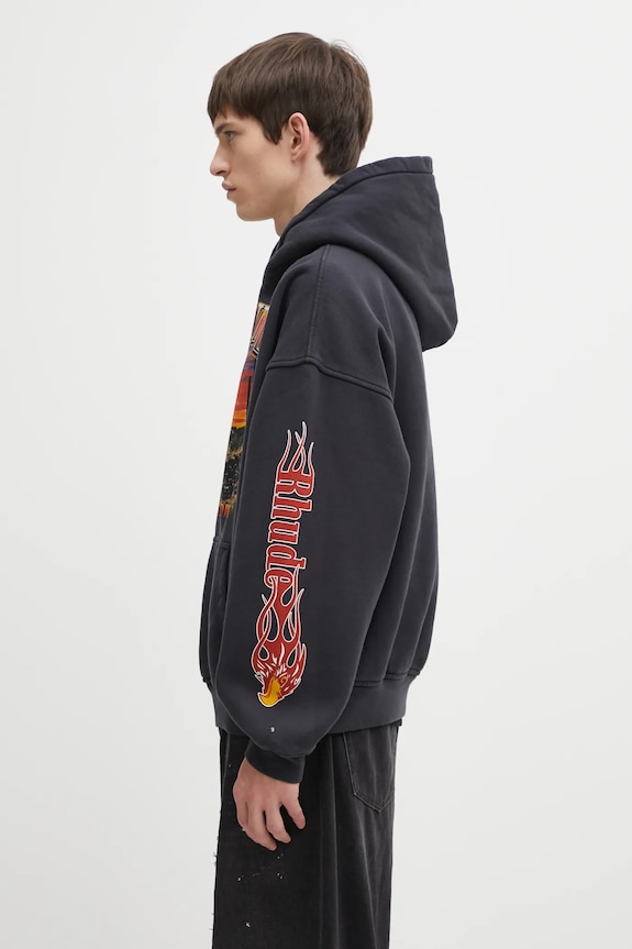 RHUDE bluza bawełniana Mesa stallion RHFW25HO04012 czarny AW25