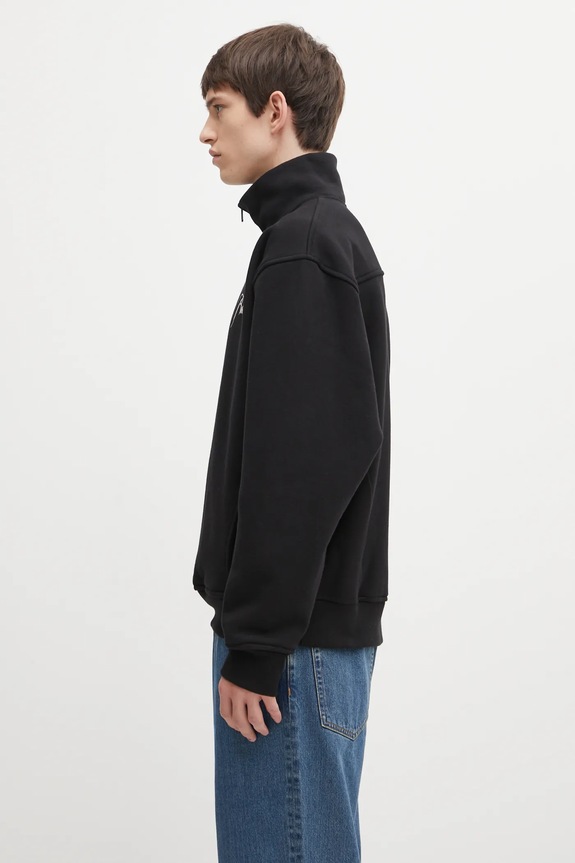 Bavlněná mikina RHUDE Classique quarter zip RHFW25ST01012 černá AW25