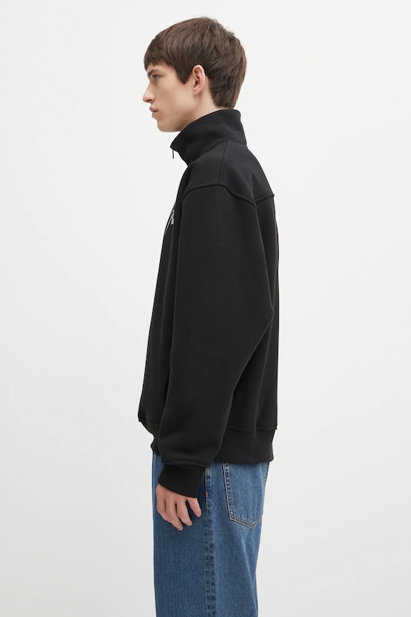 Bavlněná mikina RHUDE Classique quarter zip RHFW25ST01012 černá AW25