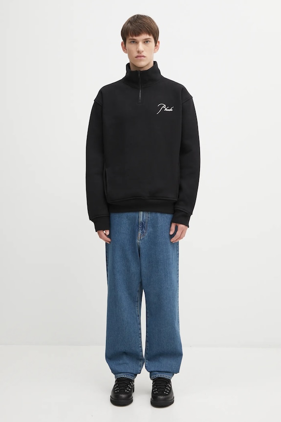 Bavlněná mikina RHUDE Classique quarter zip RHFW25ST01012 černá