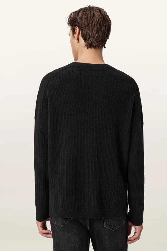 Πουλόβερ με προσθήκη αλπακά AllSaints JAKOB μαύρο M008KD