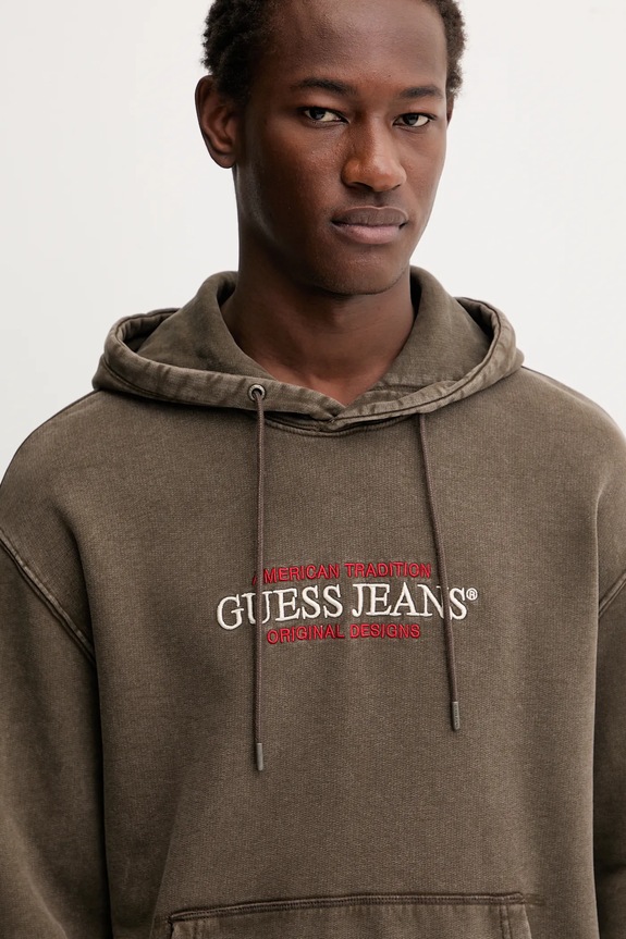 Бавовняна кофта Guess Jeans коричневий M5BQ33.KCPR1