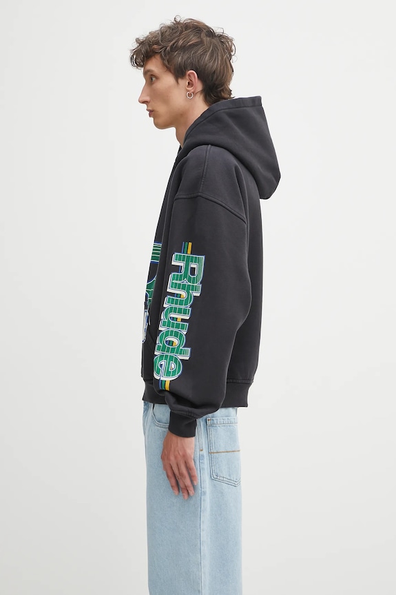 Bavlněná mikina RHUDE Roadway Racing RHPF25HO08012 černá AW25