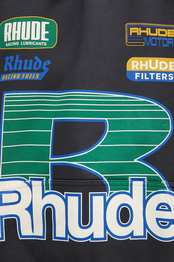 Bavlněná mikina RHUDE Roadway Racing černá RHPF25HO08012