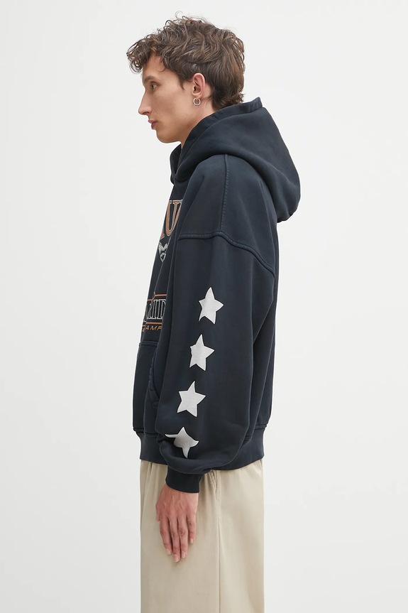 Bavlněná mikina RHUDE Cambridge State Champs RHPF25HO10012 černá AW25