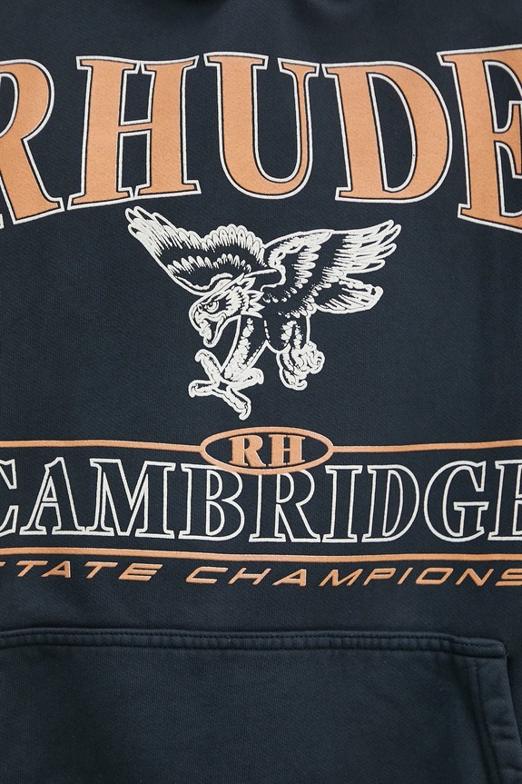 Bavlněná mikina RHUDE Cambridge State Champs černá RHPF25HO10012