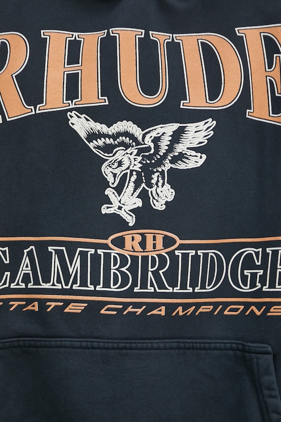 Bavlněná mikina RHUDE Cambridge State Champs černá RHPF25HO10012