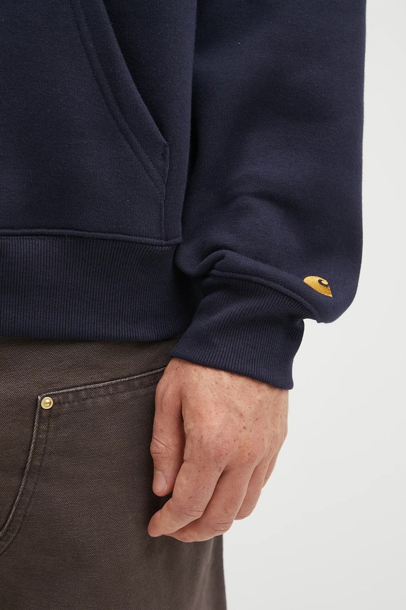 Carhartt WIP felpa Chase Neck Zip Sweat blu navy I033665.00HXX