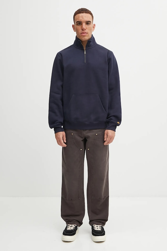Carhartt WIP felpa Chase Neck Zip Sweat I033665.00HXX blu navy