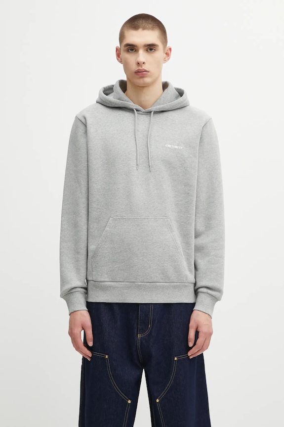 Carhartt WIP bluza bawełniana Hooded Script Embroidery Sweat pozostałe szary I035392.00DXX