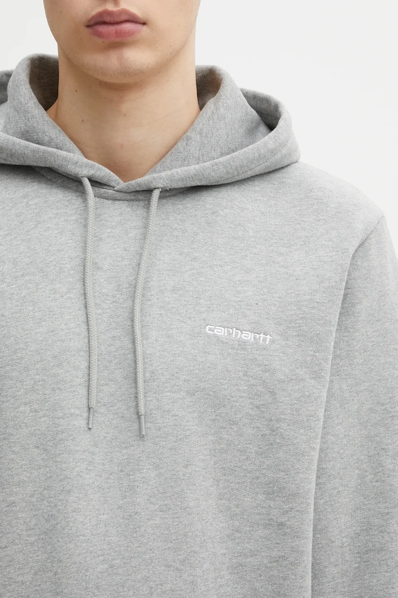 Carhartt WIP bluza bawełniana Hooded Script Embroidery Sweat szary I035392.00DXX
