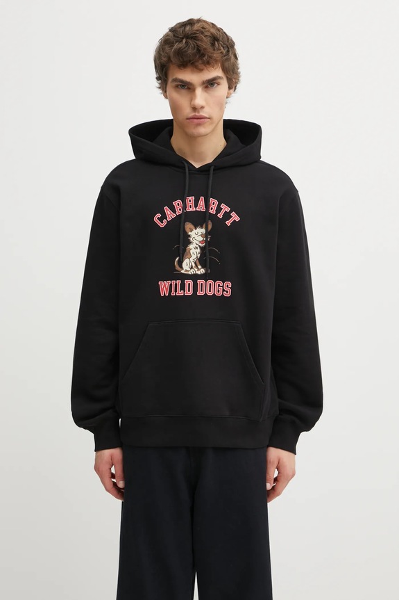 Carhartt WIP cotton sweatshirt Hooded Wild Dog Sweat cotton black I035625.89XX