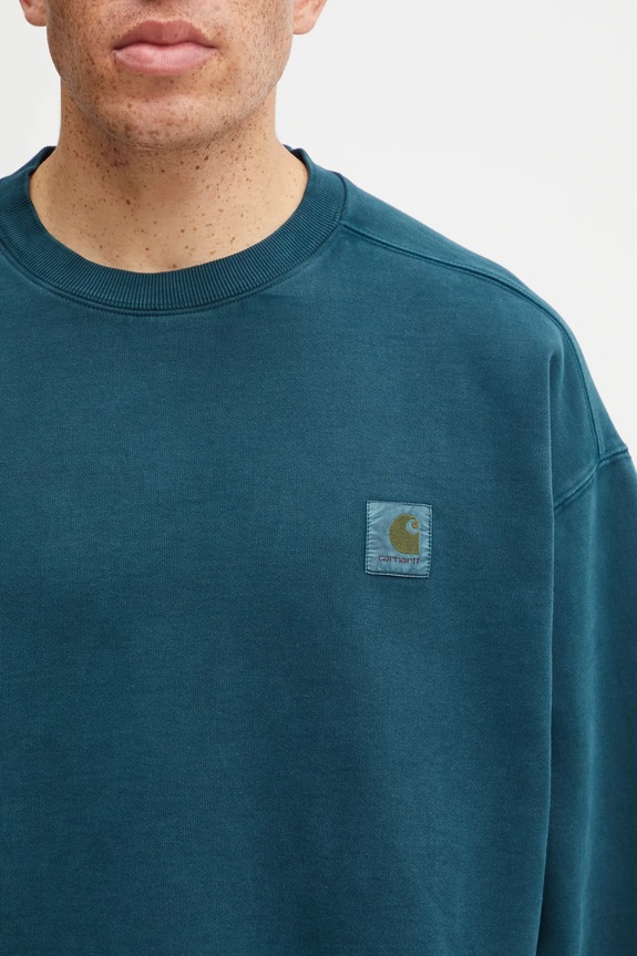 Bavlněná mikina Carhartt WIP Vista Sweat tyrkysová I029522.0AUGD