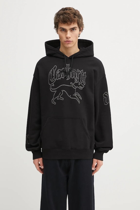 Carhartt WIP cotton sweatshirt Hooded Hackwork Sweat cotton black I035641.2JQXX