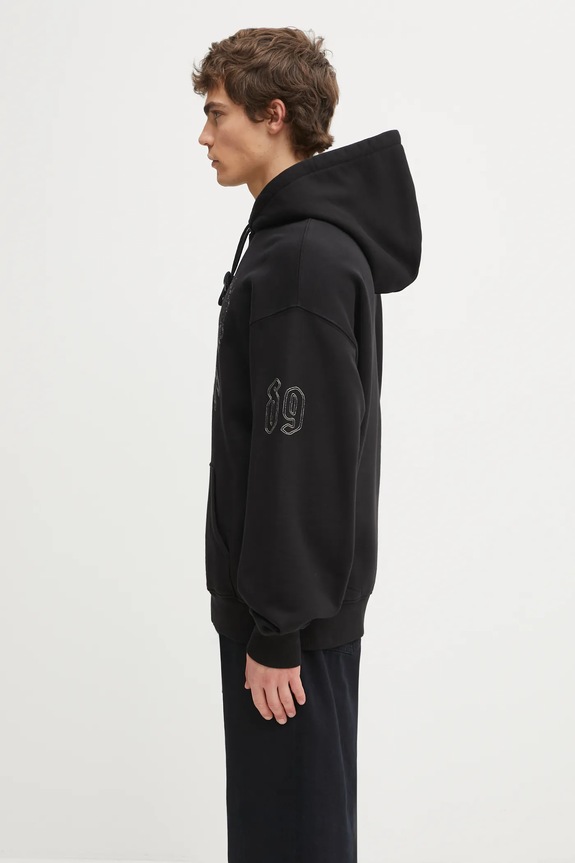 Carhartt WIP cotton sweatshirt Hooded Hackwork Sweat I035641.2JQXX black AW25