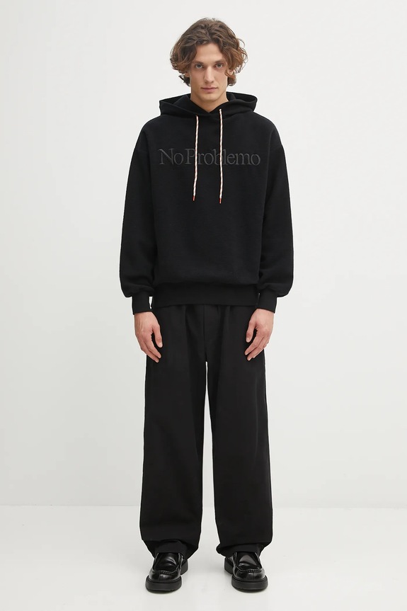 Bavlnená mikina No Problemo Reverse Fleece Hoodie NP2002204 čierna