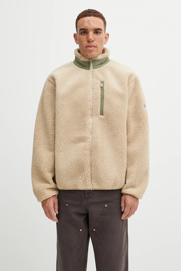 No Problemo bluza polarowa Zip Through Fleece bez kaptura beżowy NP7000504
