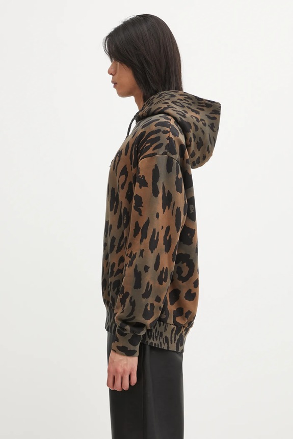 Aries cotton sweatshirt Leopard Hoodie AR2003404 brown AW25