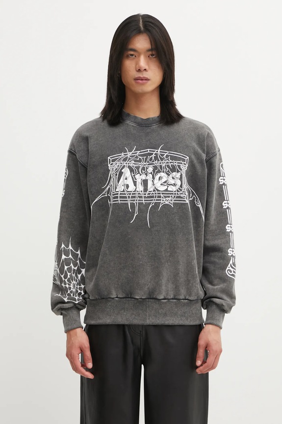 Aries cotton sweatshirt Overlord cotton gray AR2003604
