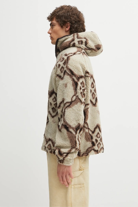 Daily Paper bluza polarowa Burned Shield Sherpa Hoodie 2521134 beżowy AW25