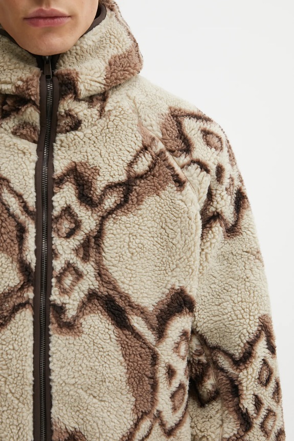 Daily Paper hanorac fleece Burned Shield Sherpa Hoodie bej 2521134