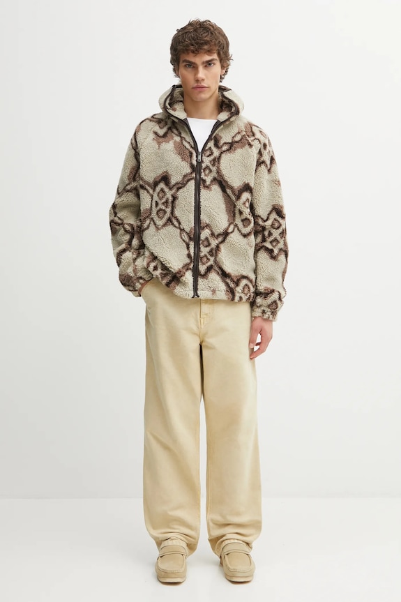 Daily Paper hanorac fleece Burned Shield Sherpa Hoodie 2521134 bej
