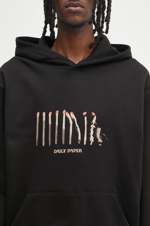 Daily Paper hanorac de bumbac Light Cycle Hoodie negru 2521100