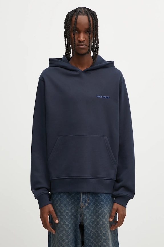 Одяг Бавовняна кофта Daily Paper Candle Label Hoodie 2521106 темно-синій
