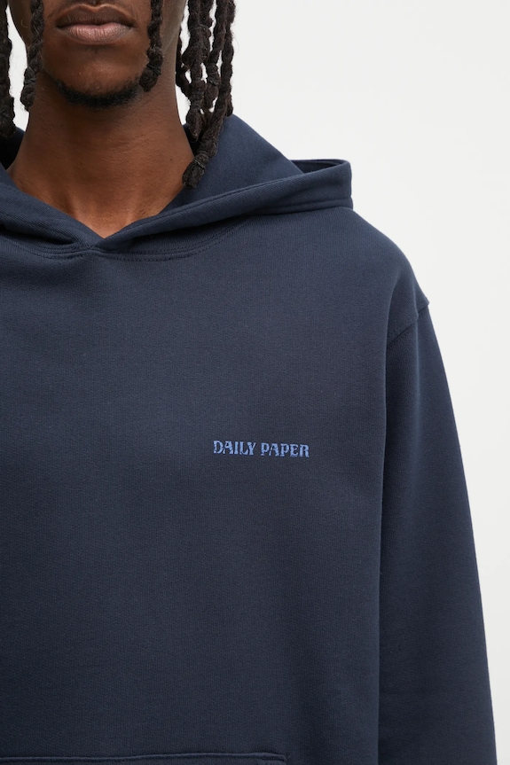Bavlnená mikina Daily Paper Candle Label Hoodie tmavomodrá 2521106