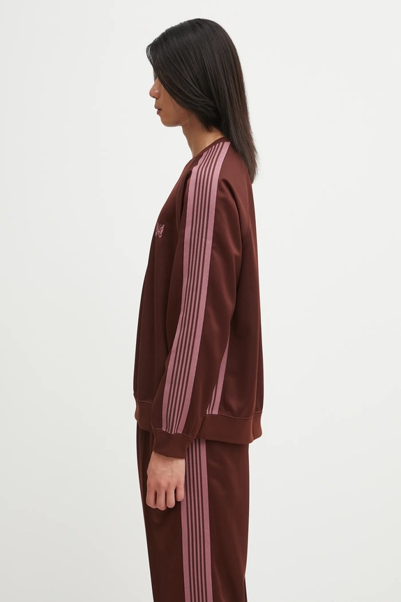 Needles sweatshirt Track Crew Neck RW315 brown AW25
