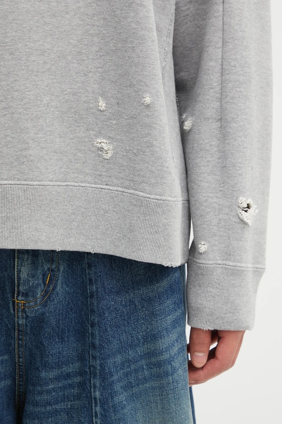 Needles cotton sweatshirt Deconstructed RW336 gray