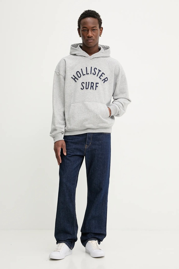 Mikina Hollister Co. KI322.5388.122 sivá AW25