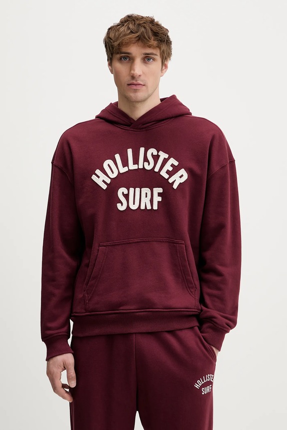 Mikina Hollister Co. s kapucňou burgundské KI322.5388.530