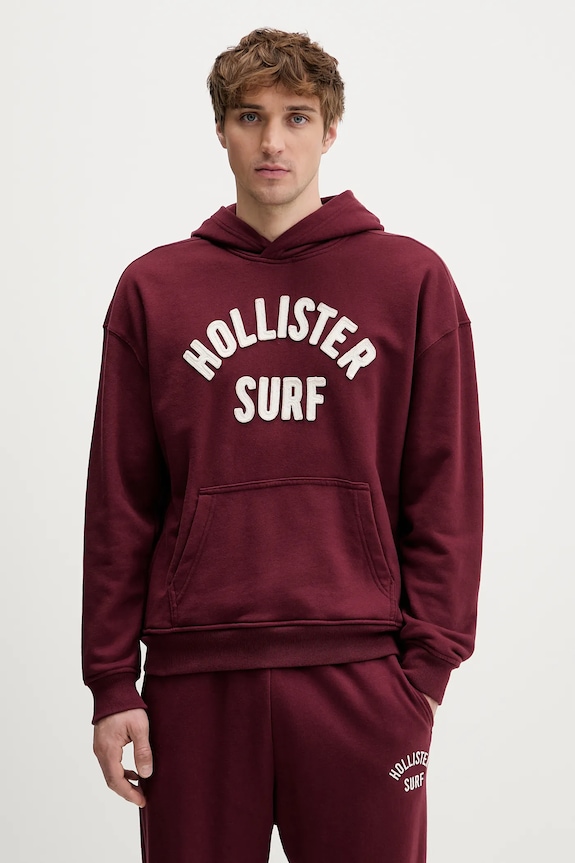 Mikina Hollister Co. s kapucňou burgundské KI322.5388.530