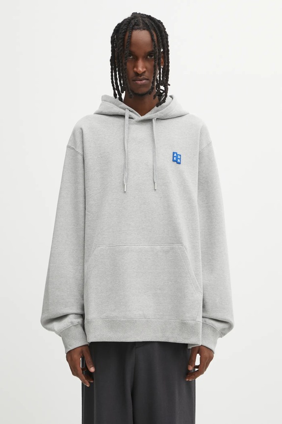 Ader Error hanorac de bumbac HOODIE cu gluga gri BO42FYHD0101GR