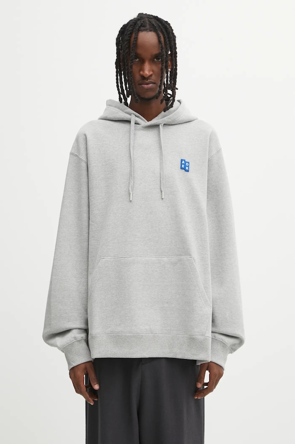 Ader Error hanorac de bumbac HOODIE cu gluga gri BO42FYHD0101GR