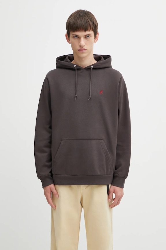 Gramicci bluză One Point Hooded melanj maro G309.FT