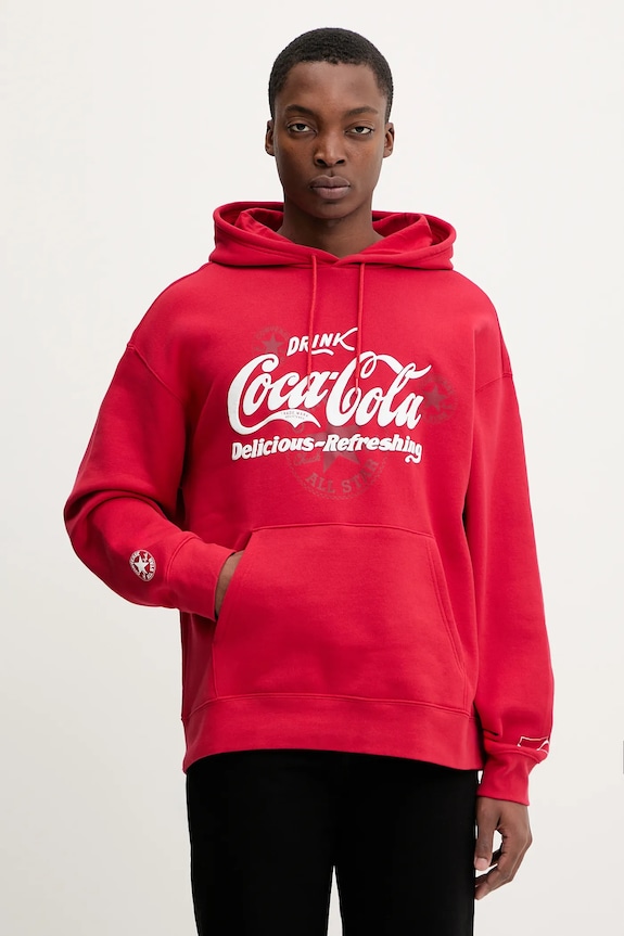 Converse hanorac de bumbac x Coca Cola print rosu CVM5H502