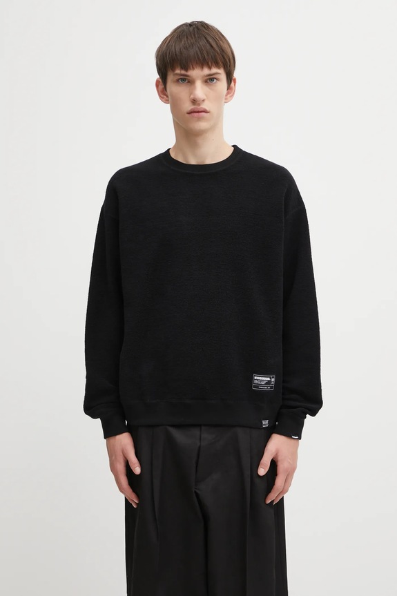 NEIGHBORHOOD felpa in cotone double-face REVERSIBLE SWEAT sovrastampa nero 252UWNH.CSM07