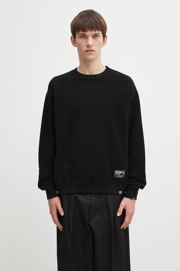 NEIGHBORHOOD felpa in cotone double-face REVERSIBLE SWEAT sovrastampa nero 252UWNH.CSM07