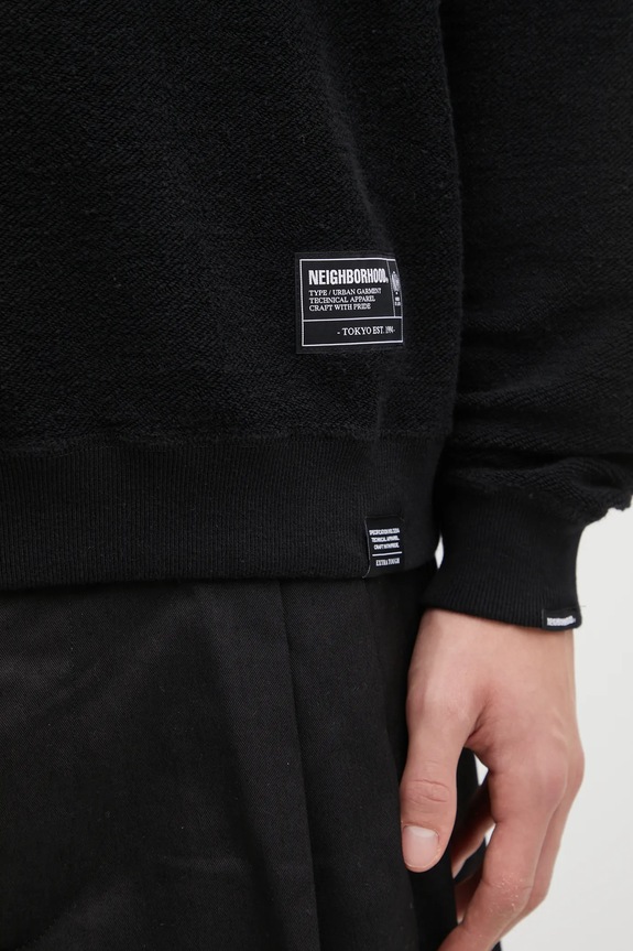 NEIGHBORHOOD felpa in cotone double-face REVERSIBLE SWEAT nero 252UWNH.CSM07