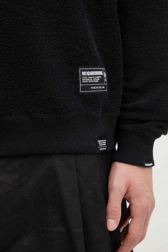 NEIGHBORHOOD felpa in cotone double-face REVERSIBLE SWEAT nero 252UWNH.CSM07