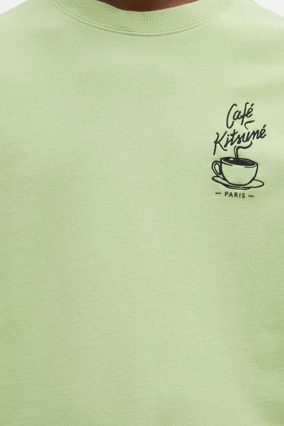 Café Kitsuné cotton sweatshirt Coffee Cup Relaxed green CKMU00302KM0330