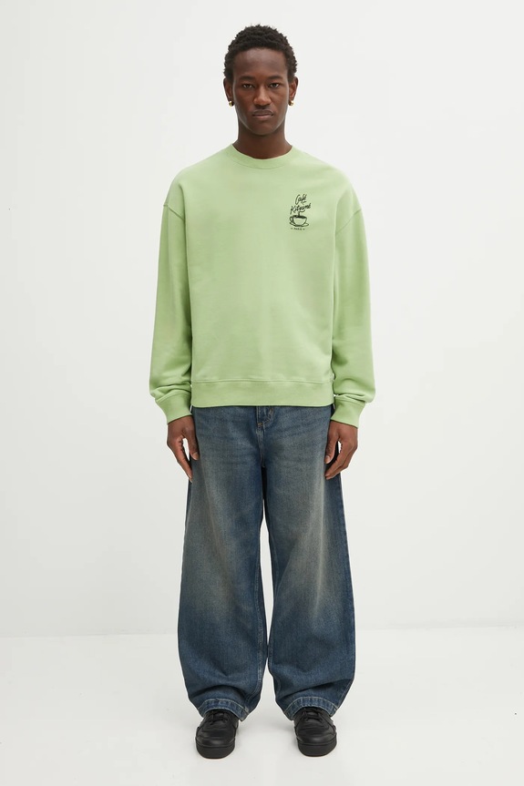 Café Kitsuné cotton sweatshirt Coffee Cup Relaxed CKMU00302KM0330 green