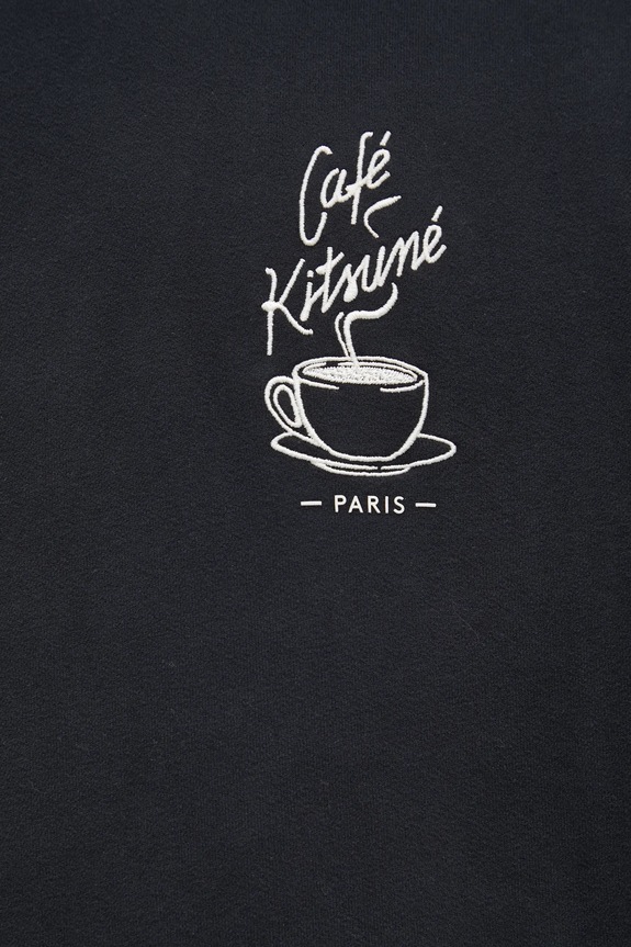 Памучен суичър Café Kitsuné Coffee Cup Relaxed черен CKMU00302KM0330