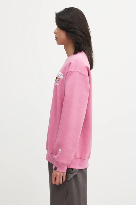 Суичър AAPE Aaper Crew Neck AAPSWMC366XAP розов AW25