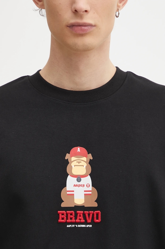 AAPE bluza Aaper Crew Neck czarny AAPSWMC368XXP