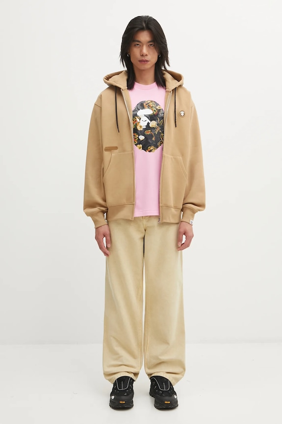 AAPE bluza Now Zip Up AAPSWMC358XXP beżowy