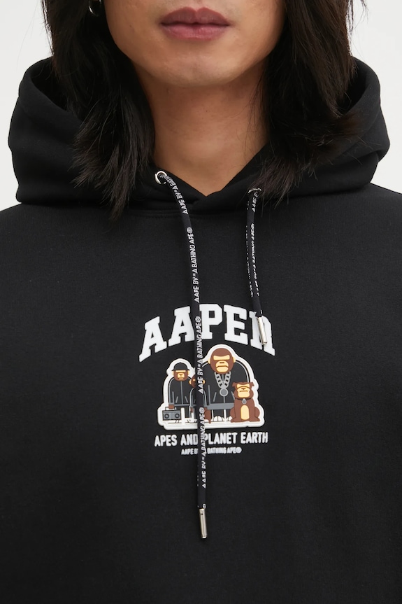 AAPE bluză Aaper Hoodie negru AAPSWMC370XXP