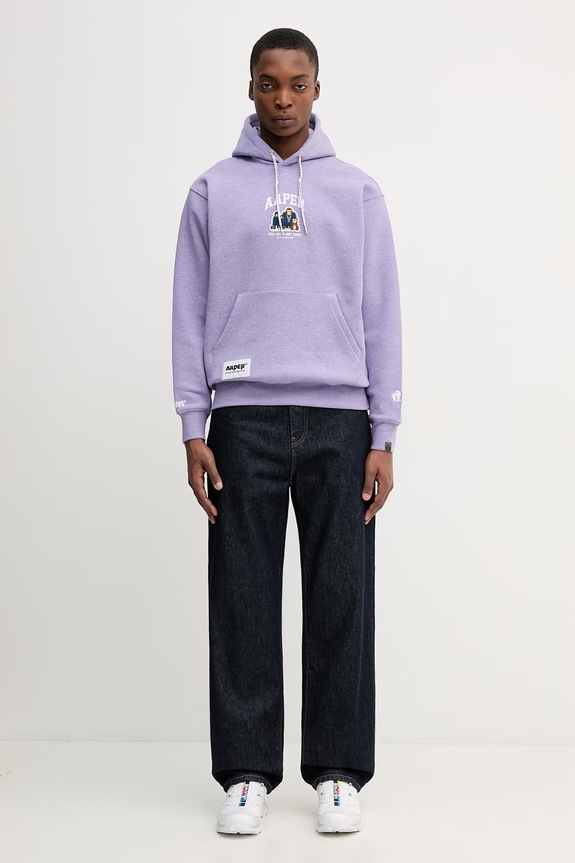 AAPE sweatshirt Aaper Hoodie AAPSWMC370XBP violet